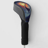 Monogramm-Bergschuh, der aus dem Flammenfeuer läuf Golf Headcover (angewinkelt)