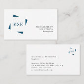 Monogramm beruflich-minimalistisch-weiß visitenkarte (Vorne/Hinten)