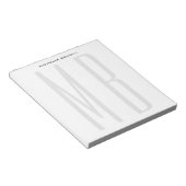 Monogramm Beruflich Schlicht Einfach Minimalistisc Notizblock (angewinkelt)