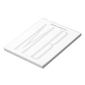 Monogramm Beruflich Schlicht Einfach Minimalistisc Notizblock (Rotiert)