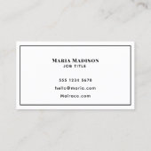 Monogramm Beruflich Schwarz/Weiß-modern Visitenkarte (Rückseite)