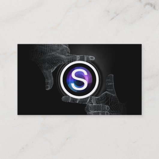 Monogramm Berufliche Hände Bilderfassung Visitenkarte (Vorderseite)