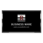Monogramm Berufliche Metallische Grenze Magnetische Visitenkarte (Vorderseite)