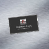 Monogramm Berufliche Metallische Grenze Magnetische Visitenkarte (Beispiel)
