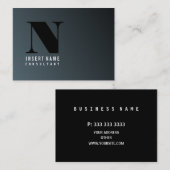 Monogramm-berufliche moderne Kadett-Steigung Visitenkarte (Vorne/Hinten)