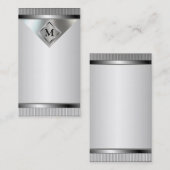 Monogramm-berufliche silberne visitenkarte (Vorne/Hinten)