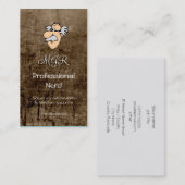 Monogramm, Beruflicher Nerd, Ledereffekt Visitenkarte (Vorne/Hinten)