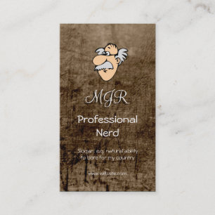 Monogramm, Beruflicher Nerd, Ledereffekt Visitenkarte