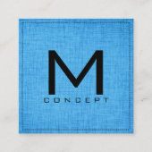Monogramm-berufliches elegantes modernes blaues quadratische visitenkarte (Vorderseite)