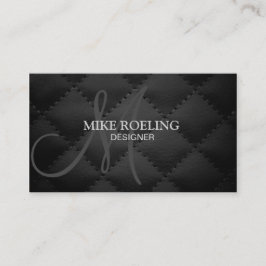 Monogramm-berufliches elegantes modernes Leder Visitenkarte