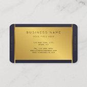 Monogramm Berufliches Luxe-Dunkel-Gold-Circle-Logo Visitenkarte (Rückseite)