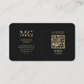 Monogramm Berufliches Marketing Modernes Schwarz Visitenkarte (Rückseite)