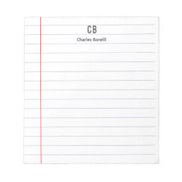 Monogramm Berufliches Schlichtes Minimalistisches  Notizblock