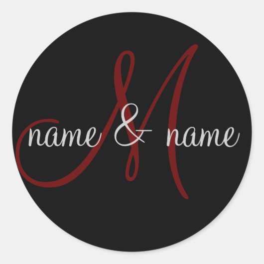 Monogramm-Bezeichnung "M", Personalisierung der Vo Runder Aufkleber (Vorderseite)