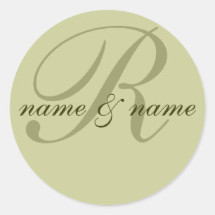 Monogramm-Bezeichnung "R", Personalisierung der Vo Runder Aufkleber