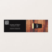 Monogramm | Bierglas | Holz Hintergrund | QR-Code Visitenkarten (Außenseite Aufgefaltet)