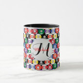 Monogramm-Billard-Ball-Muster Tasse (Zentrum)