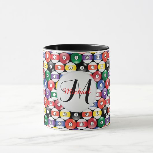 Monogramm-Billard-Ball-Muster Tasse (Zentrum)