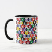 Monogramm-Billard-Ball-Muster Tasse (Links)