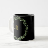 MONOGRAMM BLACK GOLD EUCALYPTUS 2 KAFFEE TASSE (Vorderseite Links)