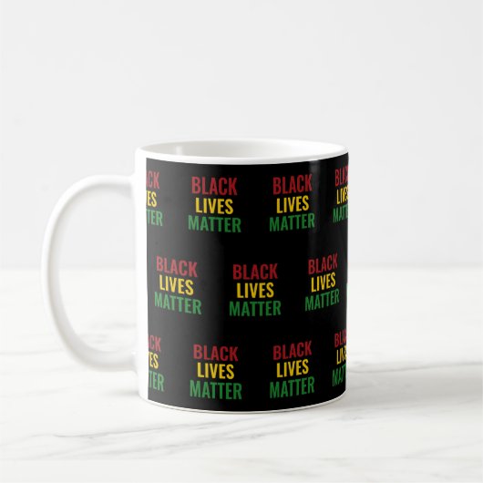 Monogramm BLACK LIVES MATERIE Red Yellow Green Kaffeetasse (Links)