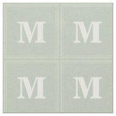 Monogramm blassgrüne Quadrate Stoff (Nahaufnahme)