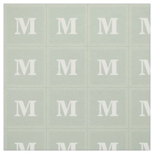 Monogramm blassgrüne Quadrate Stoff