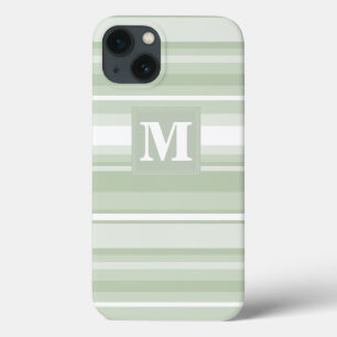 Monogramm blassgrüne Streifen Case-Mate iPhone-Hül iPhone Hülle