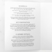 Monogramm Blatt Herz Schwarz-weiß Hochzeit All-in- Dreifach Gefaltete Einladung (Innen Erste Seite)