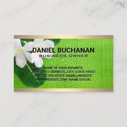 Monogramm | BLÄTTER BLUME Visitenkarte (Rückseite)