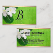 Monogramm | BLÄTTER BLUME Visitenkarte (Vorne/Hinten)