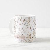 Monogramm Blätter für delikate braune Wildblumen Kaffeetasse (Vorderseite Links)