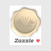 Monogramm-Blätter Goldenes Wachs Siegel in beschri Aufkleber (Blatt)