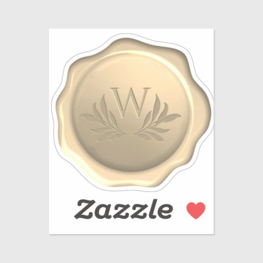 Monogramm-Blätter Goldenes Wachs Siegel in beschri Aufkleber (Blatt)