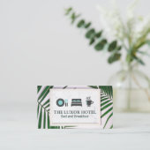 Monogramm | Blätter Marmor | Bed and Breakfast Visitenkarte (Stehend Vorderseite)