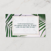 Monogramm | Blätter Marmor | Bed and Breakfast Visitenkarte (Rückseite)