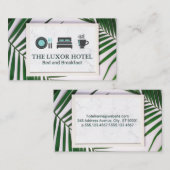 Monogramm | Blätter Marmor | Bed and Breakfast Visitenkarte (Vorne/Hinten)