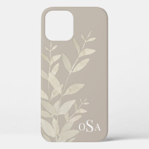 Monogramm-Blätter mit neutralen Farben modern Case-Mate iPhone Hülle