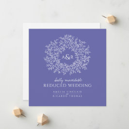 Monogramm Blätter reduziert Hochzeit Ankündigung