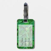 Monogramm Blätter tropischer Palmen Gepäckanhänger (Rückseite vertikal)