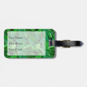 Monogramm Blätter tropischer Palmen Gepäckanhänger (Rückseite horizontal)