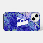 Monogramm Blau Abstrakt Kunst Cool iPhone Hülle (Rückseite (Horizontal))