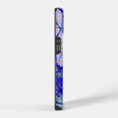 Monogramm Blau Abstrakt Kunst Cool iPhone Hülle (Rechte Seite)