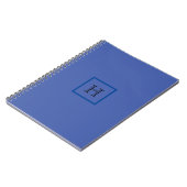 Monogramm Blau Einfache Stylische Moderne Initiale Notizblock (Linke Seite)