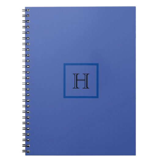 Monogramm Blau Einfache Stylische Moderne Initiale Notizblock (Vorderseite)