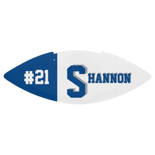 Monogramm Blau & Grau Football (Panel)