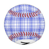 Monogramm Blau Kariert 2 Baseball (Rückseite)