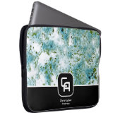 Monogramm Blau Laptopschutzhülle (Vorne Rechts)