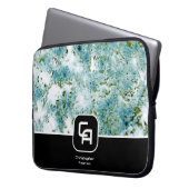 Monogramm Blau Laptopschutzhülle (Vorderseite Links)