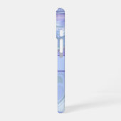 Monogramm Blau Lila Silber Glitter Achat Murmel iPhone 16 Hülle (Linke Seite)